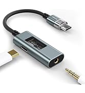 Xumee USB C to 3.5mm Audio Adapter and Charger (Hi-Res 32bit/384kHz,60W PD) 2 in 1 USB-C to Headp...