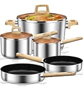 DUTZUN Stainless Steel Cookware Set 13PCS, Pots and Pans Set, Induction Cookware, Kitchen Cooking...