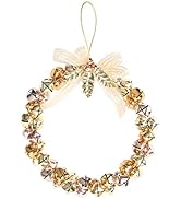 TENDYCOCO Christmas Metal Jingle Bell Wreath Ornament Christmas Hanging Wreath for Christmas Indo...