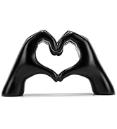 FANTESTICRYAN Medium Heart Hands Statues Black Hand Love Sculpture Decorative Home Decor Ornament...