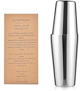 JACCOOTHALIA Boston Cocktail Shaker, Stainless Steel Shaker, 24oz & 20oz Cups, Mirror Finish, Lea...