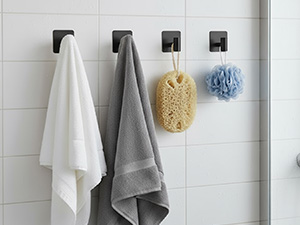 loofah hooks for shower, shower loofah hook, adhesive shower hook, shower hooks for inside shower