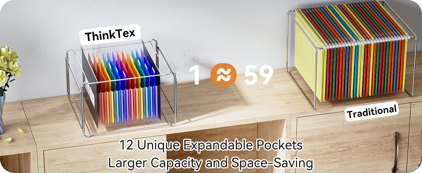 ThinkTex Plastic Expanding Hanging File Folders