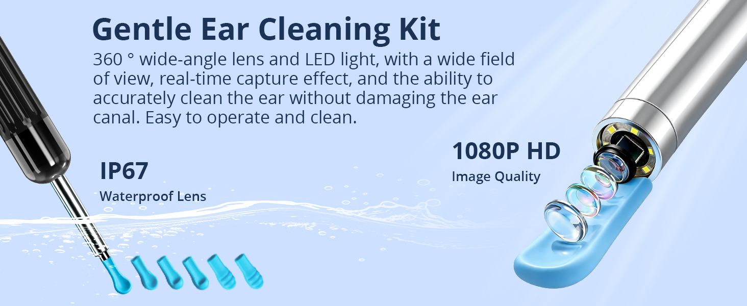 ear camera with light ear picker with camera