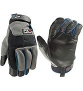 Wells Lamont Men's FX3 Extreme Dexterity Leather Palm Work Gloves, Touchscreen, Large (7724L), Gray
