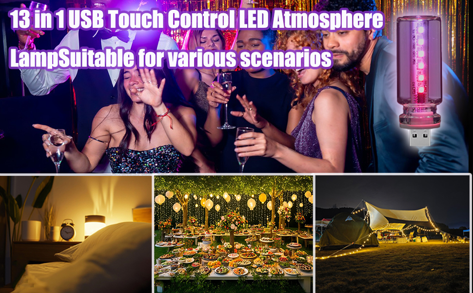 USB Touch Control LED Atmosphere Lamp