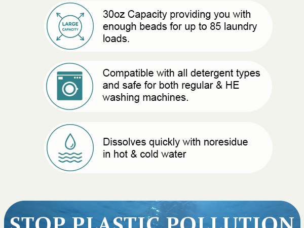 Compatible with all detergent types and safe for both regular & HE washing machines.