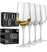 WOTOR White Wine Glasses Set of 4, Hand Blown Crystal Wine Glasses with Long Stem, 15 oz Red and ...
