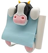 RhyNSky Cow Sticky Note Holder Pop-up Note Dispenser with Pen Holder for Desk Home Office Accesso...