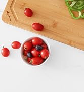 Homaxy Extra Large Organic Bamboo Cutting Boards for Kitchen, 18"x12" Wooden XL Cutting Board wit...