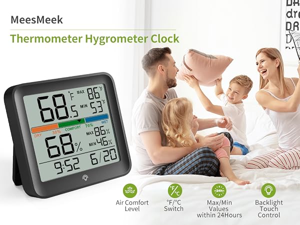 MeesMeek thermometer hygrometer clock