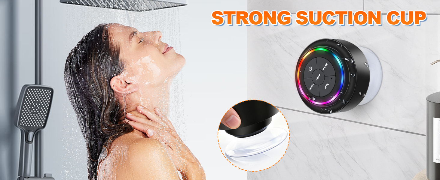 Waterproof Bluetooth Speaker with Suction Cup