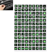 Yiwview 117PCS Glow in The Dark Car Button Stickers, Luminous Control Dashboard Decals, Waterproo...