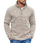 COOFANDY Men's Casual Slim Fit Pullover Sweater Knitted Thermal Sweatshirt