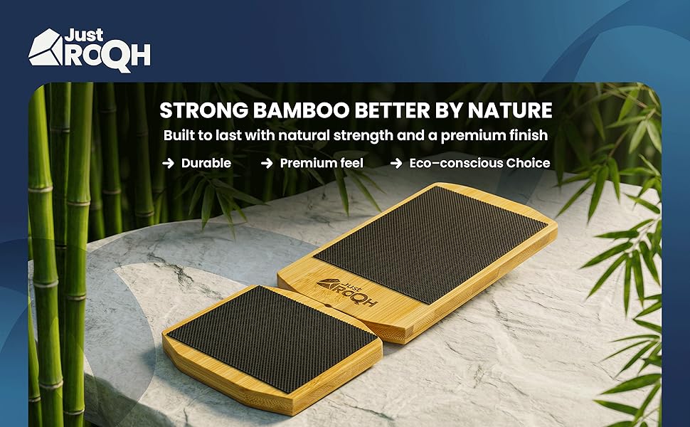 Bamboo balance board made from strong natural material for durable and stable training