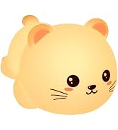 QANYI Kitty Night Lights for Kids, 7 Color Silicone Kawaii Cat Light with Remote Control for Baby...