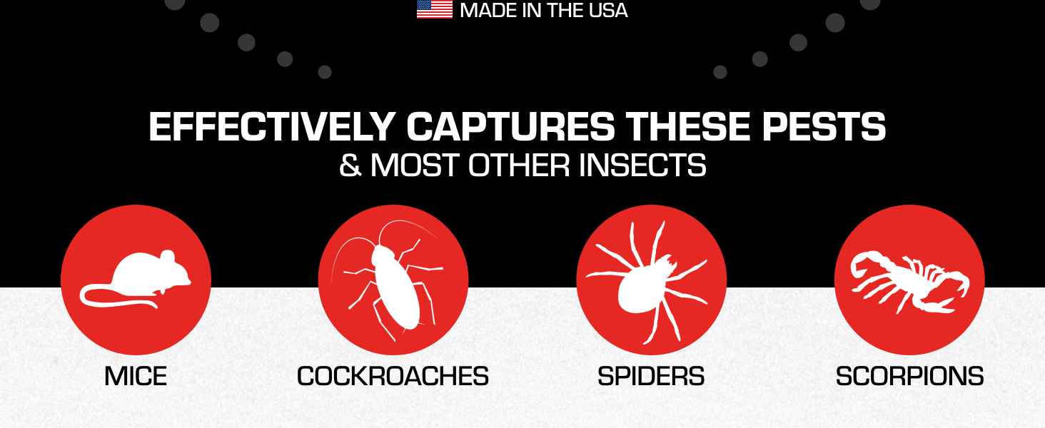 Effectively Captures These Pests and Most Other Insects: Mice, Cockroaches, Spiders and Scorpions