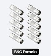 OXZEEWEE 10PCS BNC Female to Female Survelliance System Barrel Coupler, CCTV Security Camera Stra...