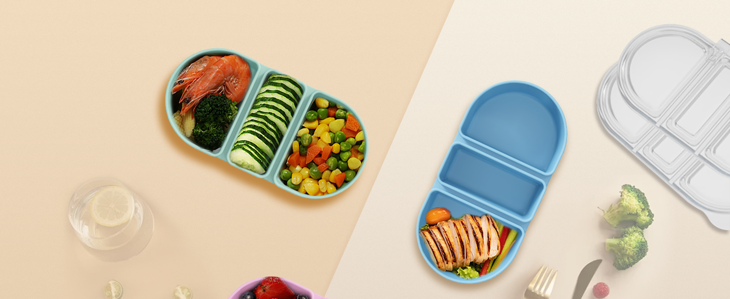 3 Pack Reusable Silicone Snack Containers with Lids