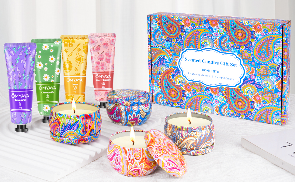 Hand Cream Scented Candles Gift Set