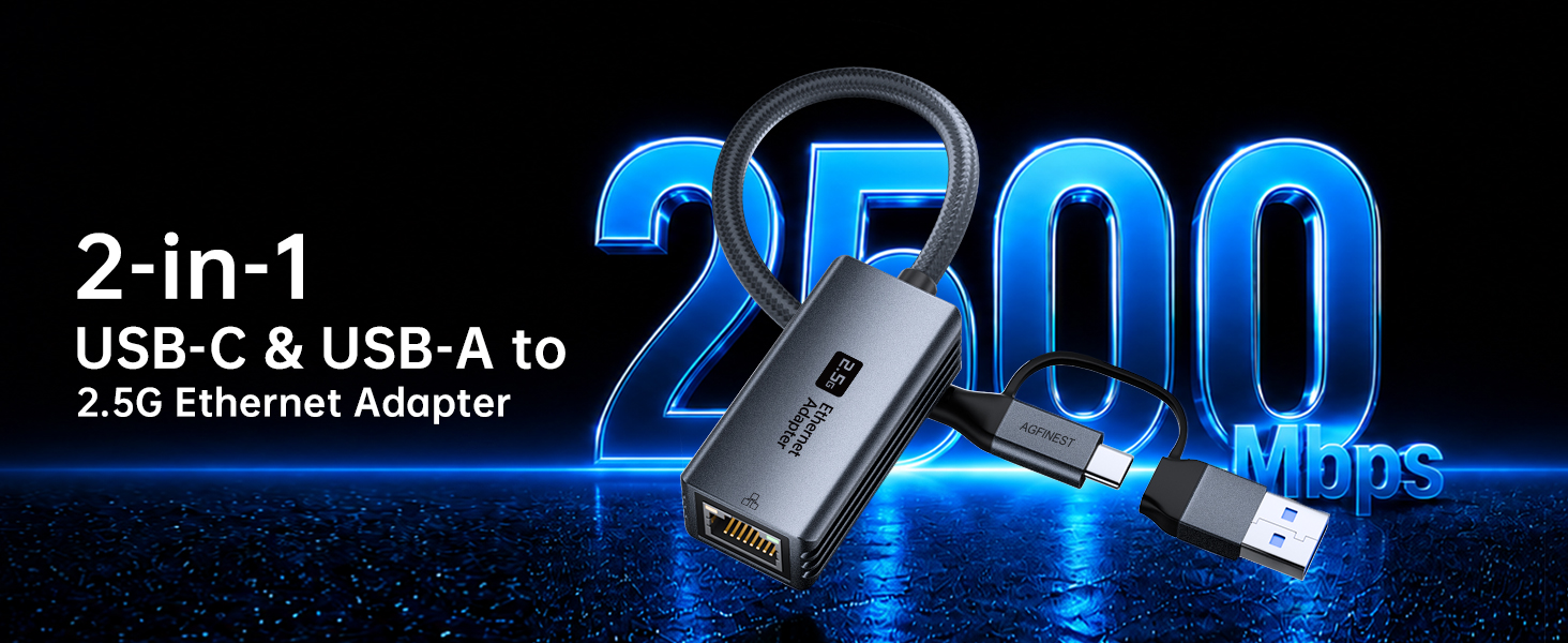 USB-C & USB-A to2.5G Ethernet Adapter
