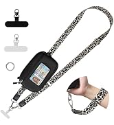 FUVLIFE Clip and Go Phone Strap Crossbody with RFID Wallet, Cell Phone Lanyard for Women, Detacha...