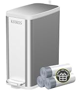 KSSKSS Small Bathroom Trash Can with Charcoal Filters Soft Close Lid, 6L/ 1.6 Gallon Stainless St...