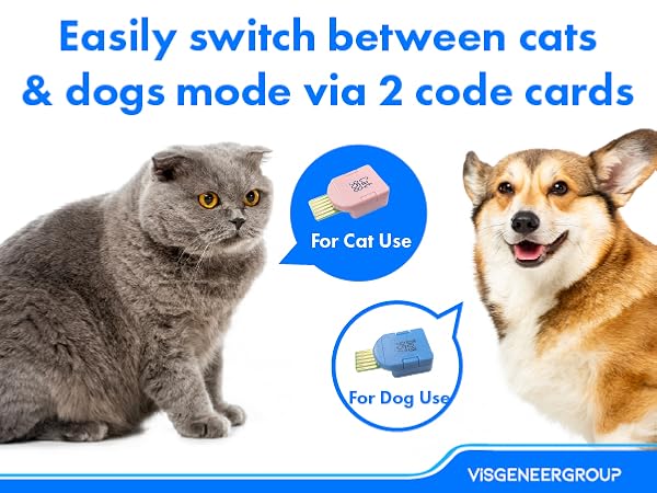 2 code-cards for cats and dogs