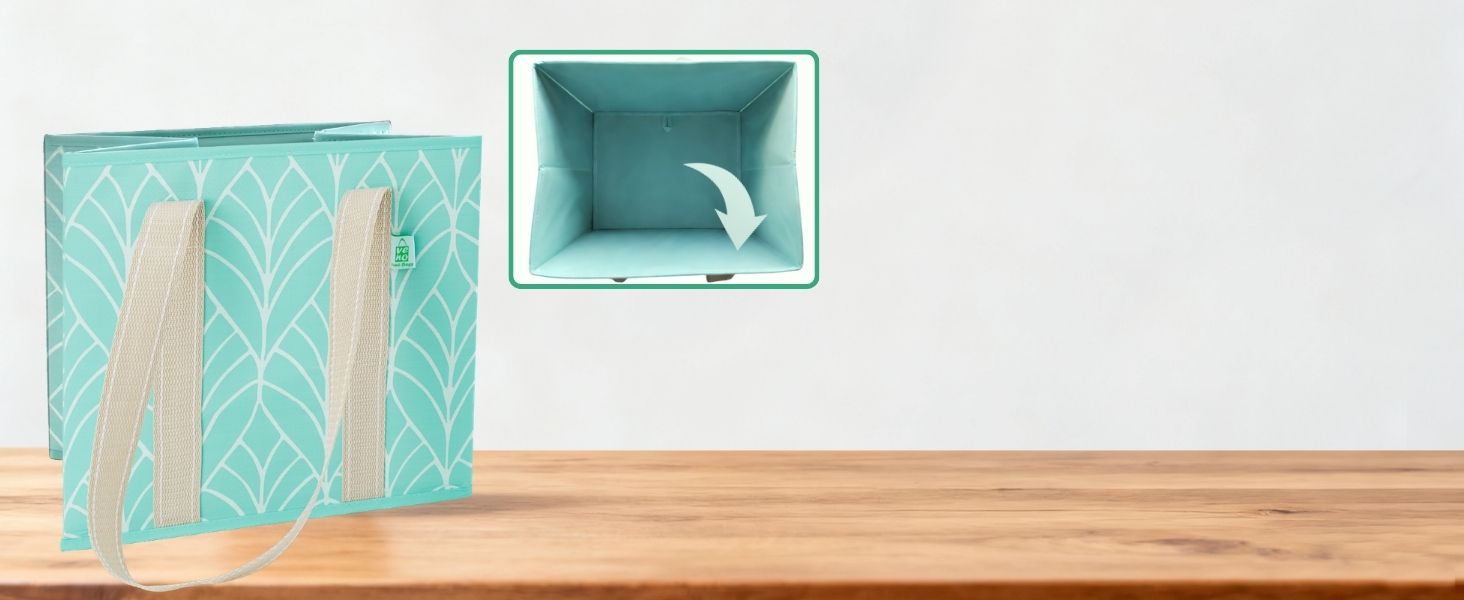 Reusable Grocery Bags with Hardboard Bottom and Sides