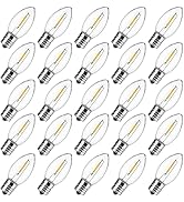 Brightown 25 Pack Shatterproof Christmas Light Bulbs, Clear Plastic E17 Base, Dimmable Holiday Bu...