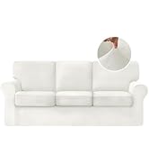 Huierxun 7 Pieces Velvet Stretch Sofa Covers for 3 Cushion Couch Covers Luxury 3 Seater Couch Sli...