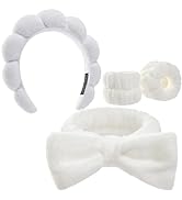 Ztomine Headbands for Women - Spa Headband and Wristband Set - Headband for Washing Face,Facial M...