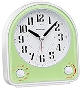 Peakeep Analog Alarm Clock Non-Ticking Silent, Optional 7 Wake-up Sounds with Volume Control, Nig...