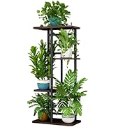 LINZINAR Plant Stand Indoor 4 Tier 5 Potted Multiple Plant Shelf Stands for Garden Corner Balcony...