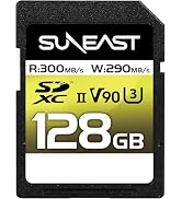 SUNEAST Ultimate PRO V90 SDXC Memory Card, 128GB – Up to 300MB/s Read, 290MB/s Write, UHS-II, U3,...