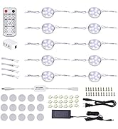 LABOREDUCER LED Dimmable Under Cabinet Lighting Plug in,10 Pack Linkable Puck Lights with Remote ...