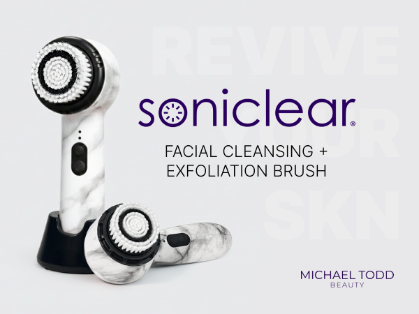 Soniclear antimicrobial facial cleansing brush for daily deep pore removal and exfoliation
