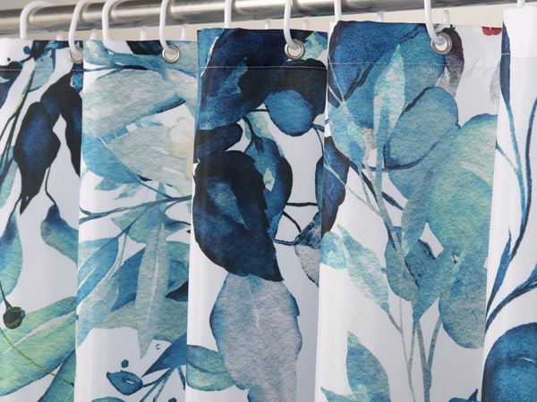 blue shower curtains
