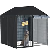 NGB Outdoor Dog Kennel Cover,600d Heavy Duty Waterproof Dog Cages Cover 4'Dx4'Wx4.5'H for Multipl...