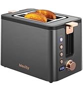 Mecity Toaster 2 Slice Stainless Steel Body Timer, Bagel/Defrost/Reheat/Cancel Functions,Warming ...