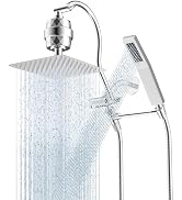 Hibbent All Metal 10'' Filtered Rainfall Shower Head Combo, High Pressure Handheld Shower Wand, 1...