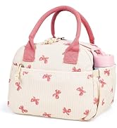 Desing Wish Lunch Bag for Women, Reusable Corduroy Insulated Lunch Box | Wear-Resistant, Large Ca...