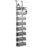 Aetyord Hanging Towel Racks for Bathroom No Drill - Over The Door 8-Tier Bath Towel Storage Organ...