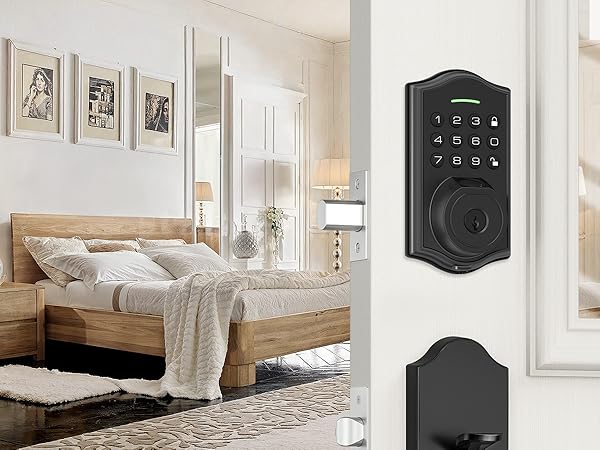 electronic door lock with handle