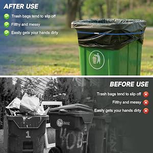 elastic trash bag holder heavy duty trash band trash bin strap secure garbage bag