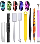 SILPECWEE 8 Pieces Nail Magnet Tool Set Cat Eye Magnet for Nails Magnetic Nail Polish Pens Double...