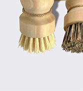 ABuYanOIn Wooden Kitchen Dish Scrubber Brush Set (3 Pack), Natural Rubber Wood Grip Handle Eco - ...