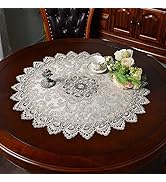 ARTABLE Lace Small Table Cloth Fall Christmas Macrame Tablecloth Table Topper for Thanksgiving Ou...