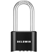 DELSWIN Combination Lock Outdoor Padlock - Weatherproof 4 Digit 2.5 inch Long Shackle Combination...