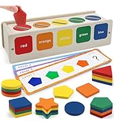 Wooden Sorting Toys Montessori Color & Shape Sorter Class Activity Toddlers Fine Motor Game for C...
